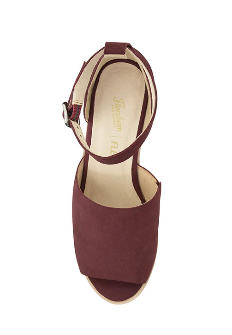 SOPHIE Women's Open Toe Block Heel Sandal Burgundy