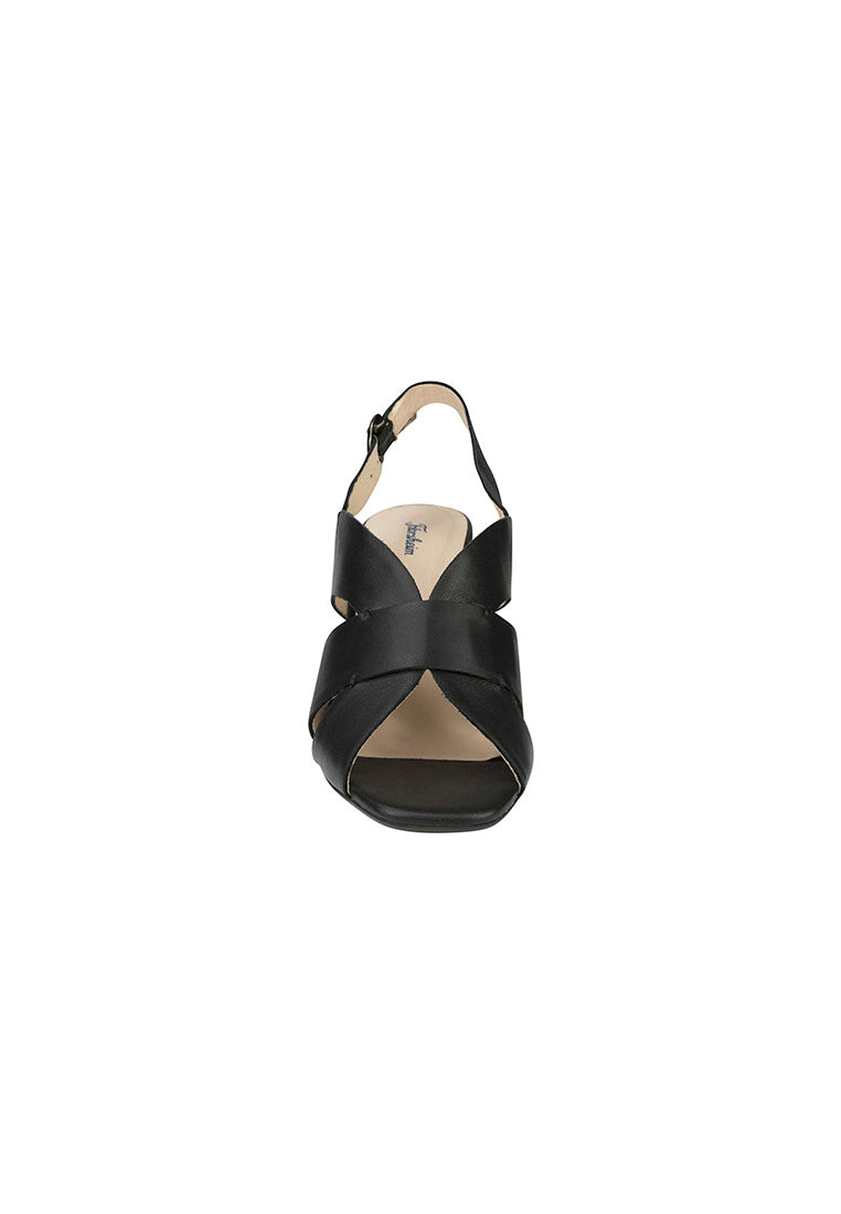 GEORGINA Open Toe Block Heel Black Calf