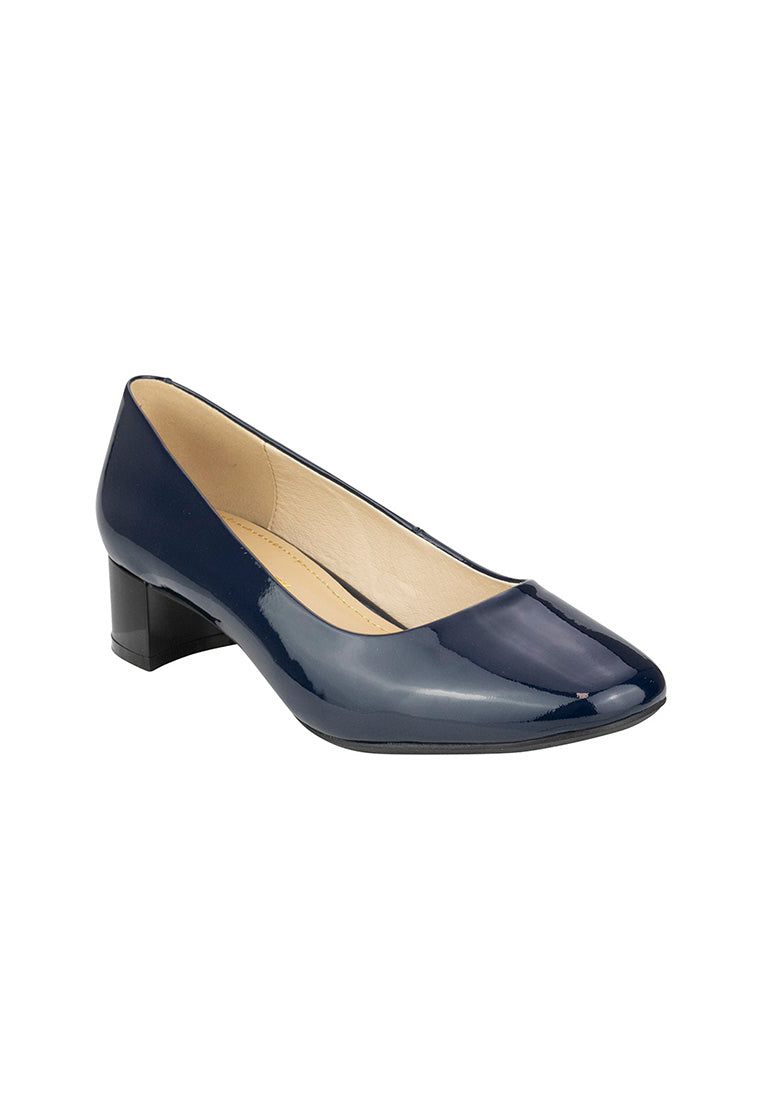 PANDORA Square Toe Block Heel Navy