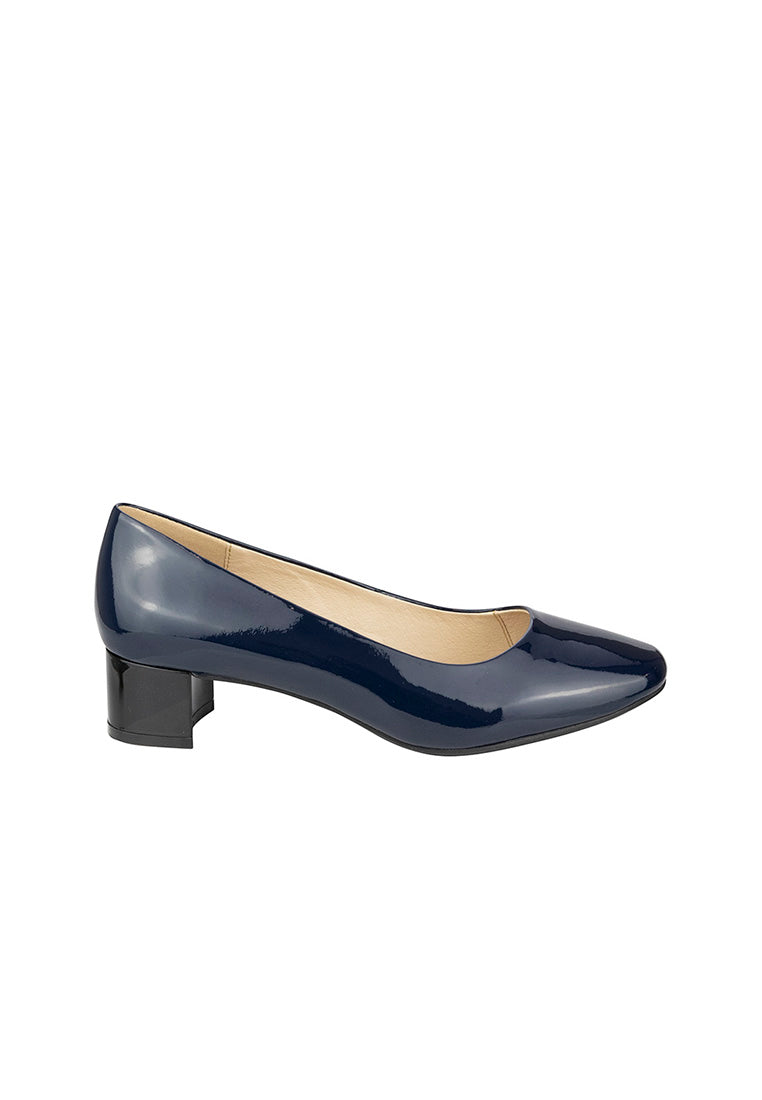 PANDORA Square Toe Block Heel Navy