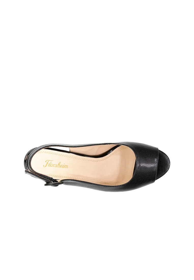 PARIS Peep Toe Block Heel Black