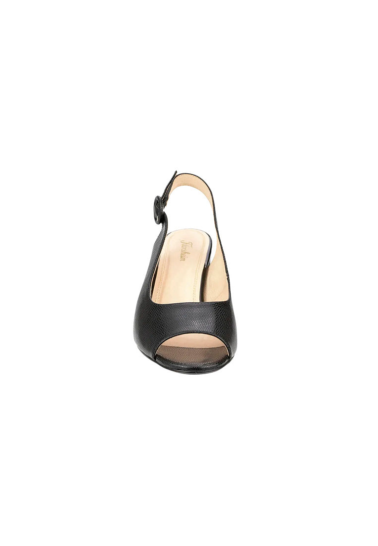 PARIS Peep Toe Block Heel Black
