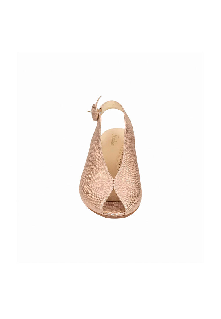PRISE Peep Toe Slingback Heel Rose Gold