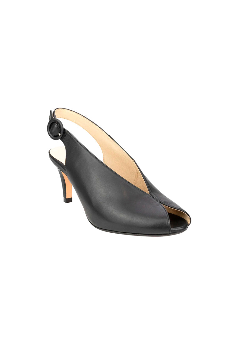 PRISE Peep Toe Slingback Heel Black
