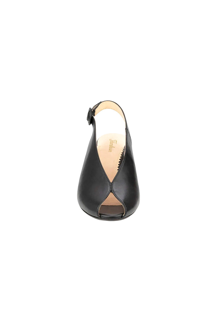 PRISE Peep Toe Slingback Heel Black