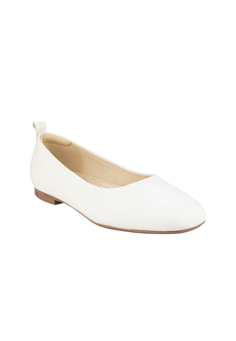 SHELLEY Square Toe Flat Bone