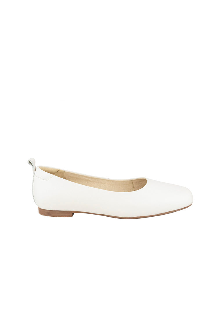 SHELLEY Square Toe Flat Bone