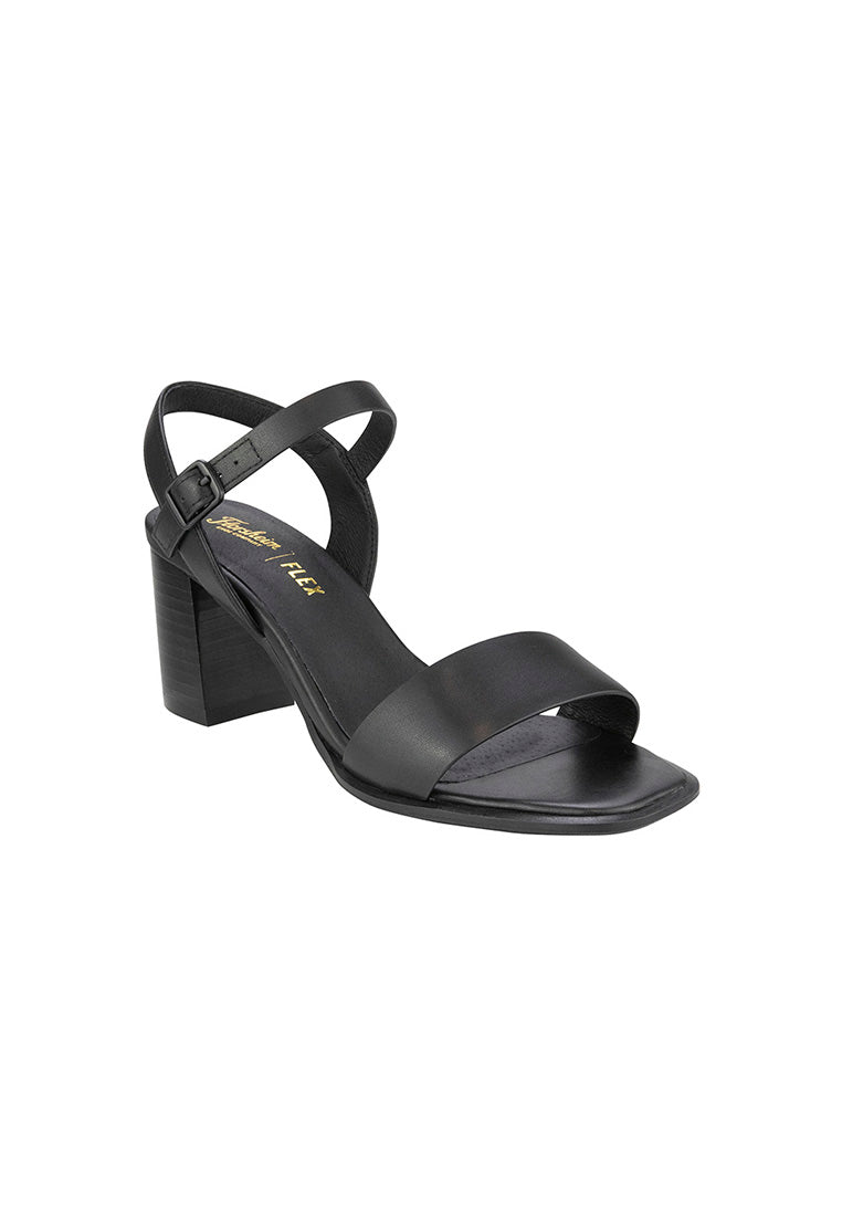 TARA Open Toe Block Heel Black