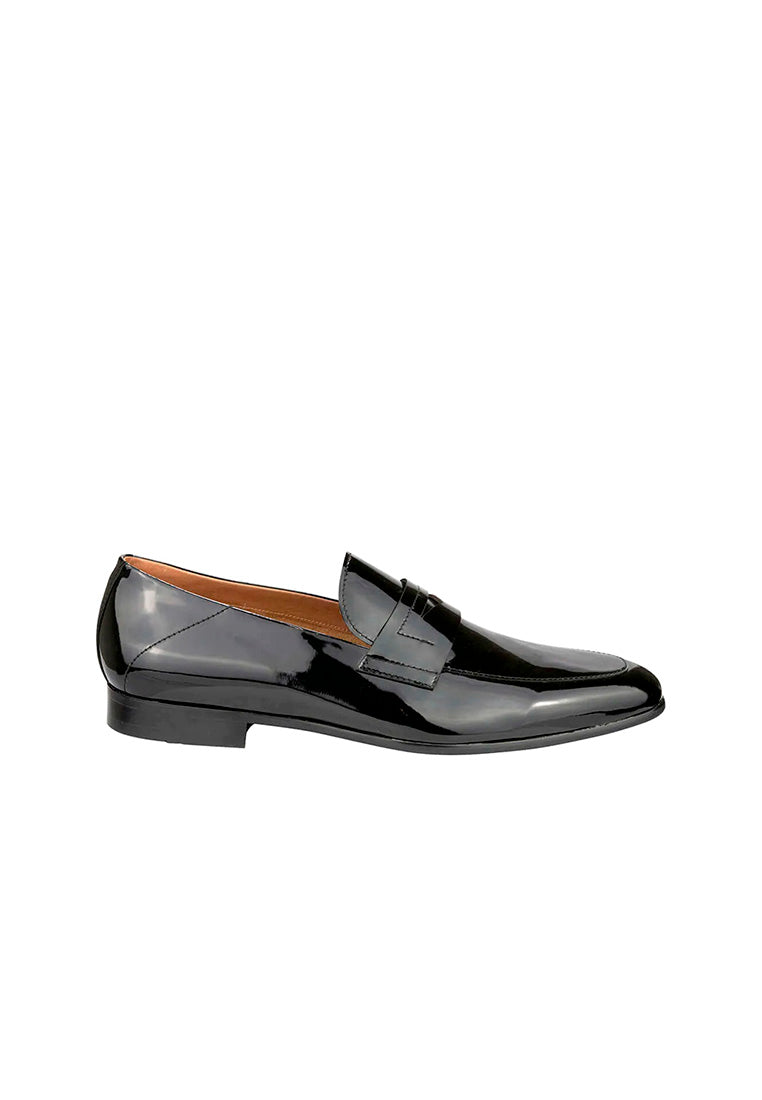 SEVILLE Moc Toe Penny Loafer Black Patent