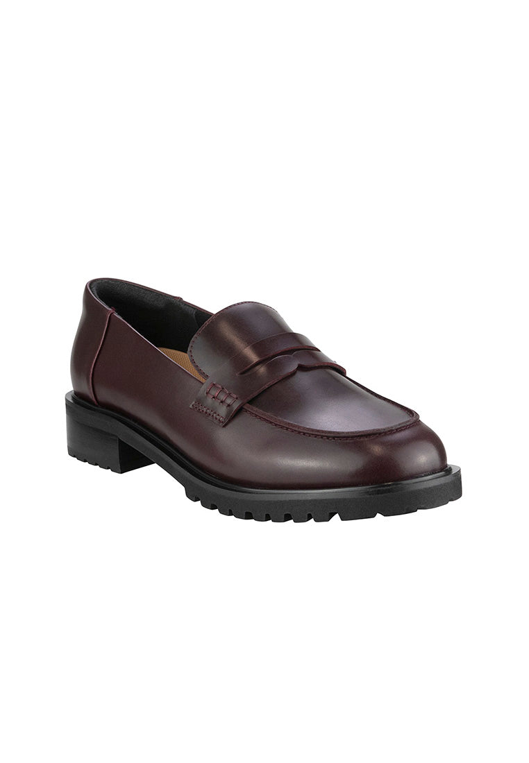 Florsheim Women's Celine Wine Moc Toe Penny Loafer