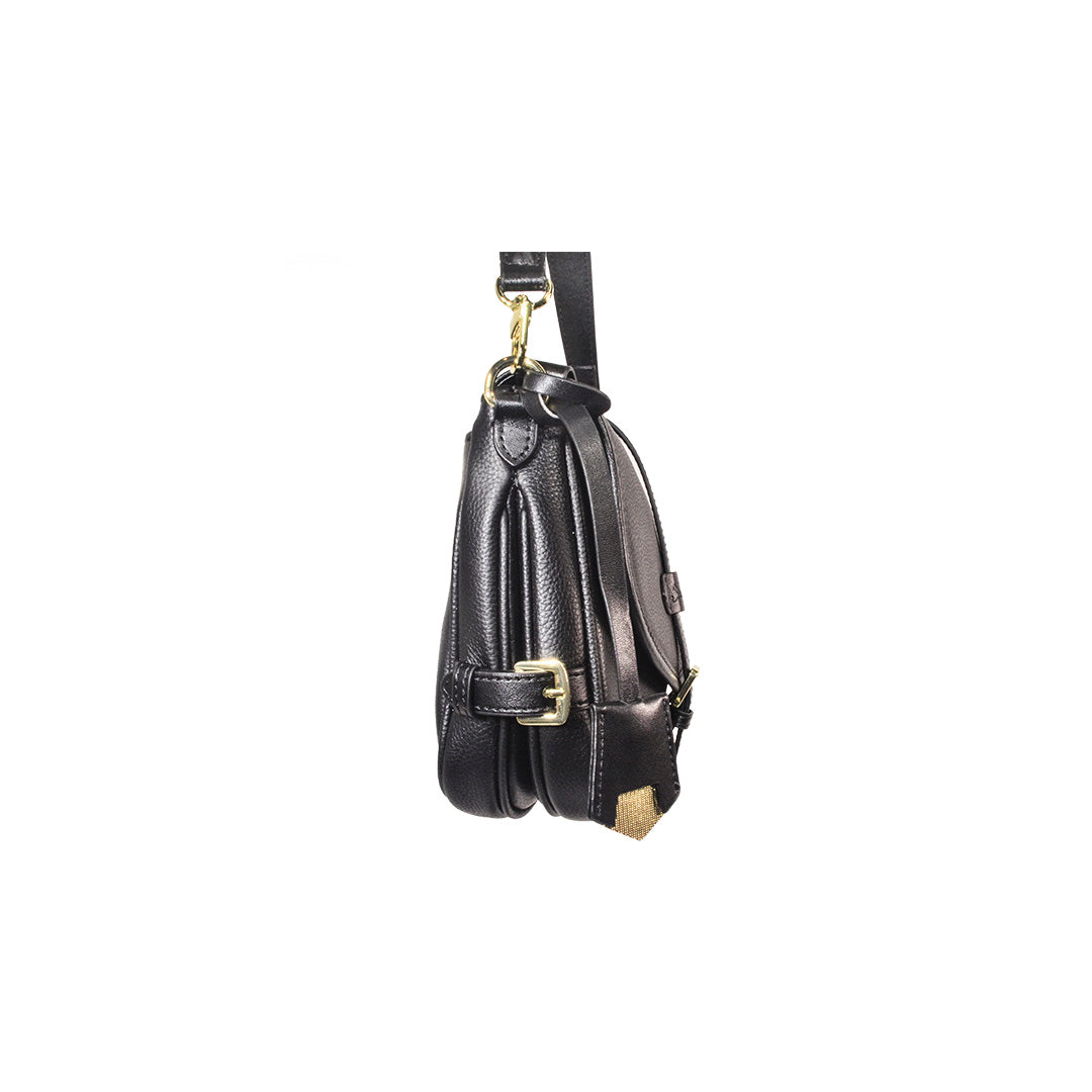 EDENHOPE Black Crossbody Saddle Bag