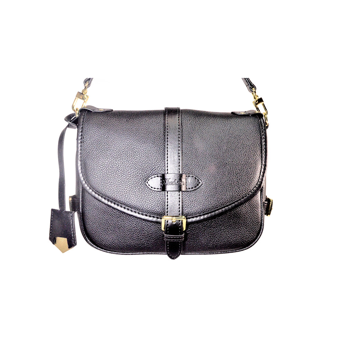 EDENHOPE Black Crossbody Saddle Bag