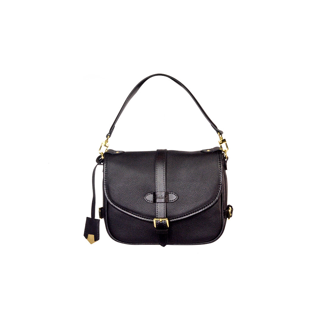EDENHOPE Black Crossbody Saddle Bag