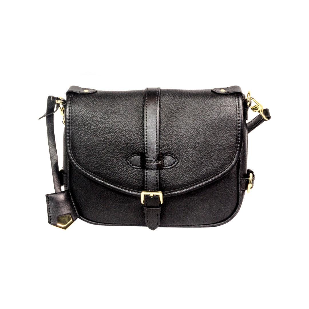 EDENHOPE Black Crossbody Saddle Bag