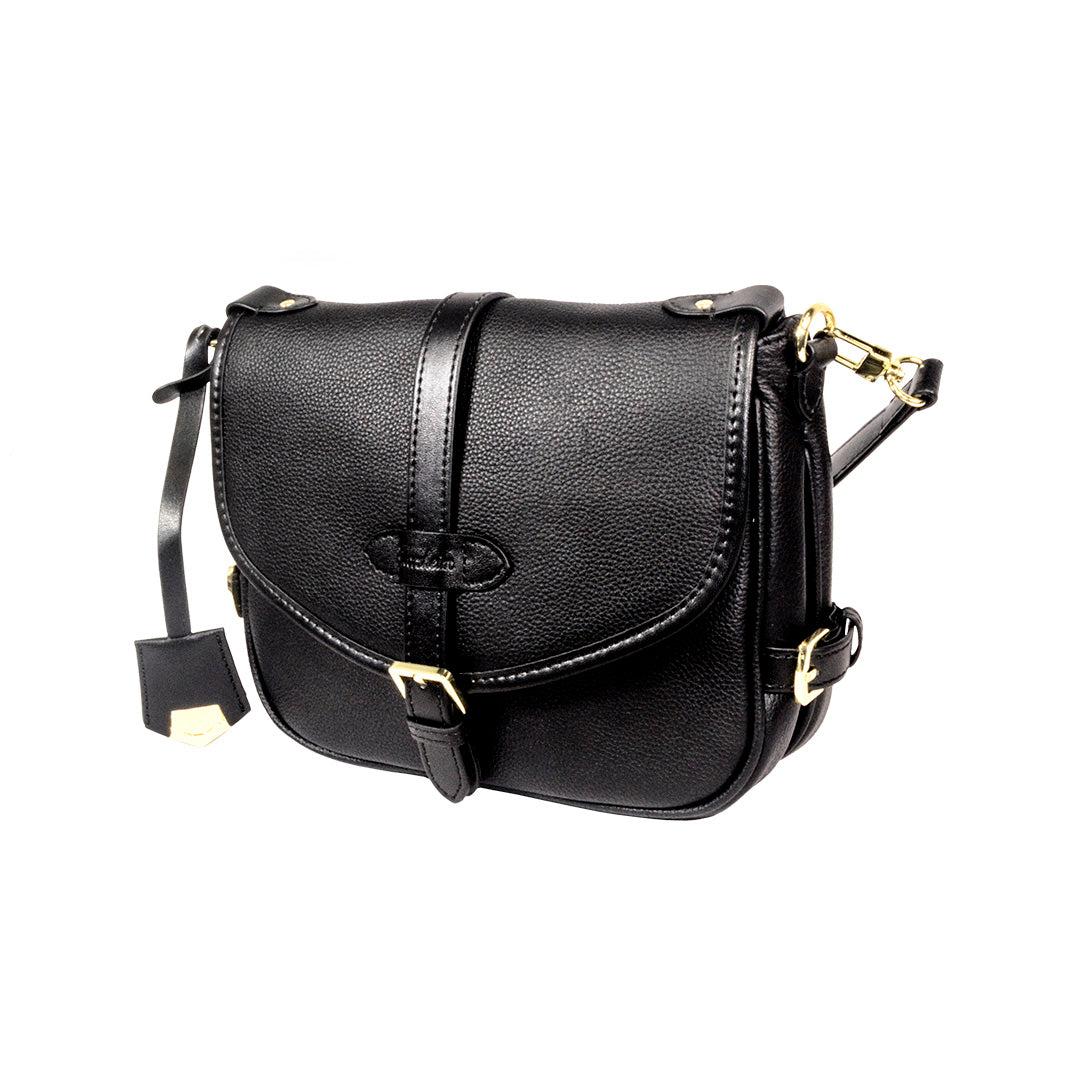 EDENHOPE Black Crossbody Saddle Bag