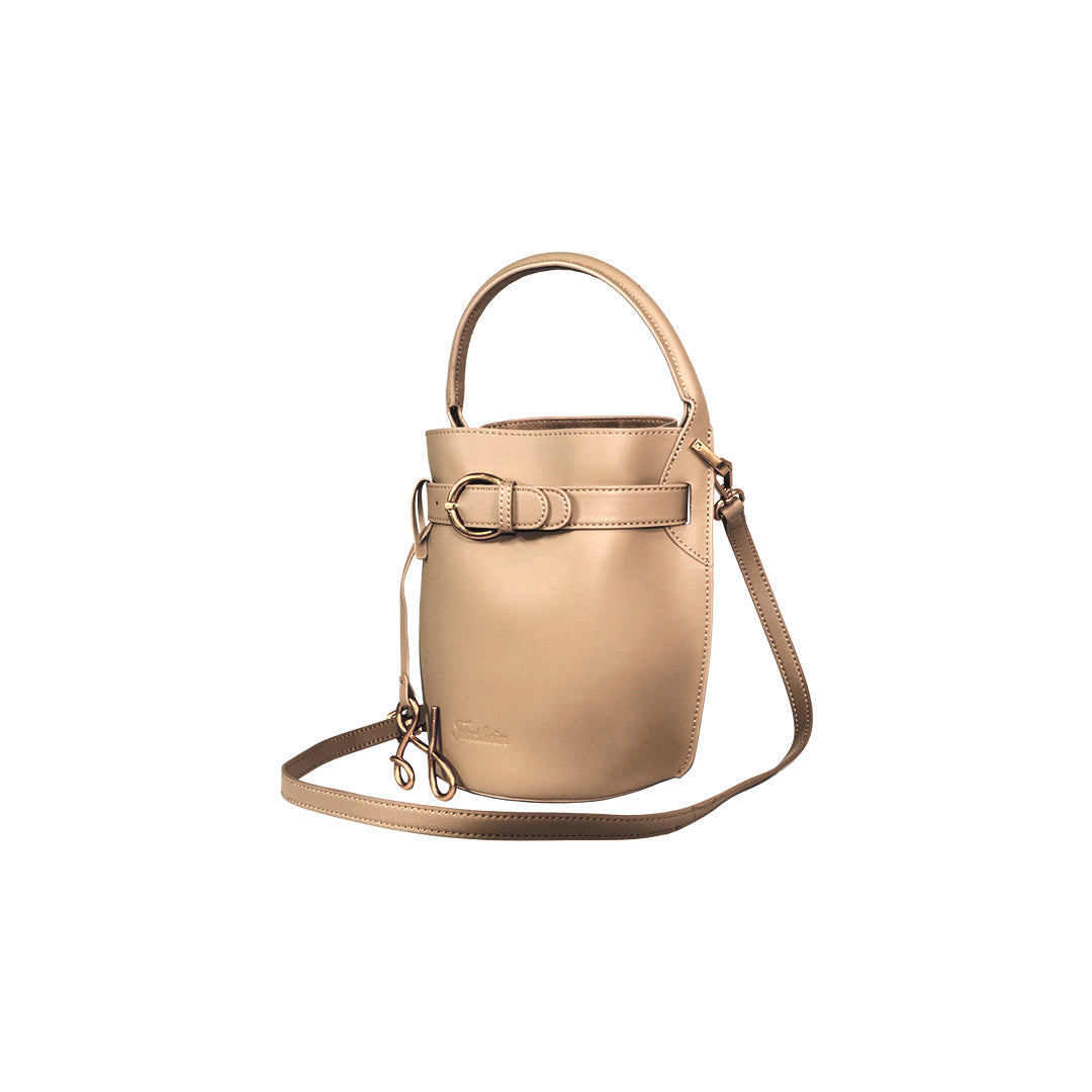 GAZETTE Tan Bucket Bag