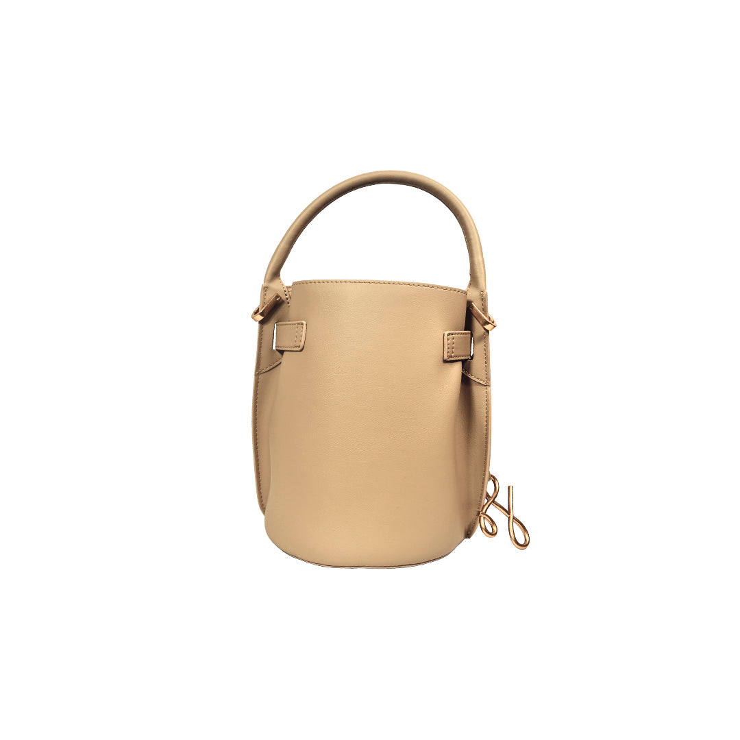 GAZETTE Tan Bucket Bag
