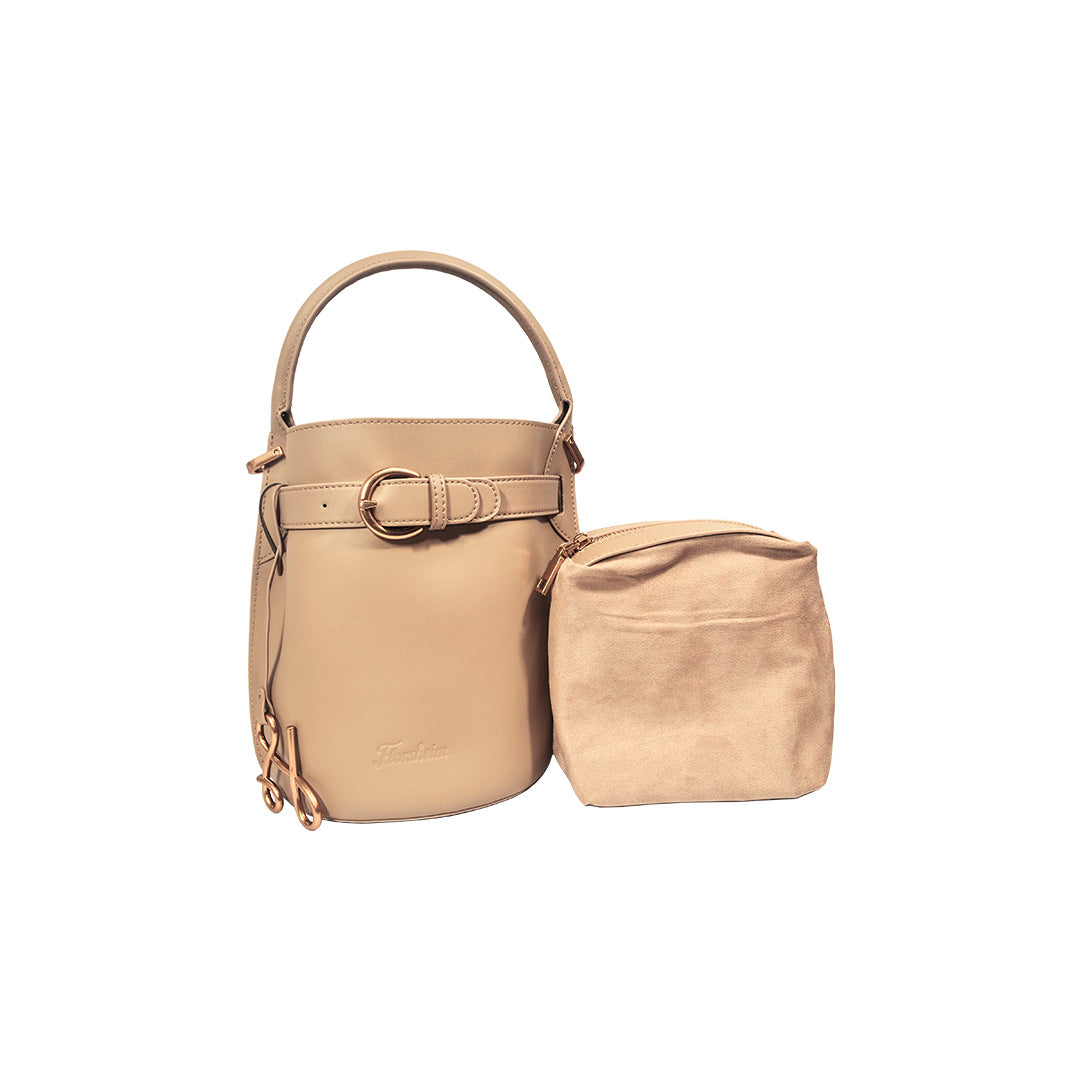 GAZETTE Tan Bucket Bag
