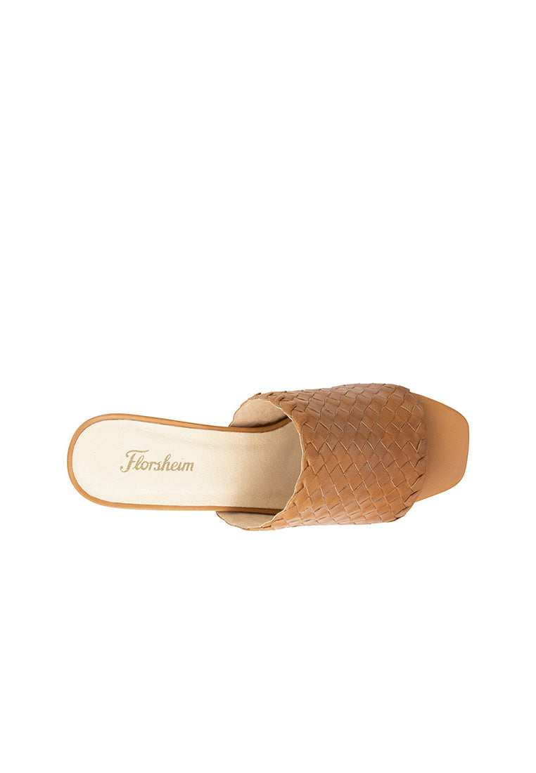 GRETTA OPEN TOE SLIDE Cognac Calf