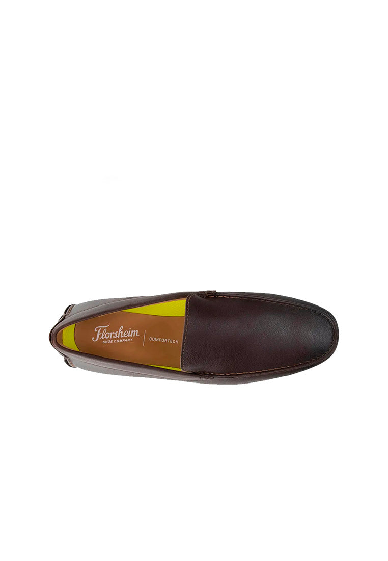 Florsheim Men's Motor Moc Toe Driver Dark Brown Milled