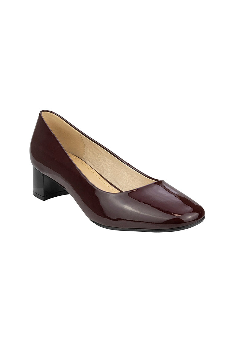 PANDORA Square Toe Block Heel Burgundy