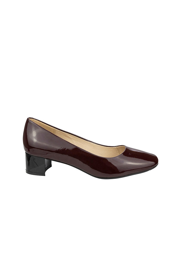 PANDORA Square Toe Block Heel Burgundy
