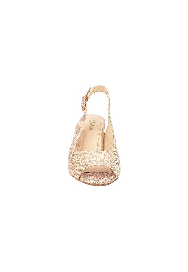 PARIS OPEN TOE BLOCK HEEL Rose Gold