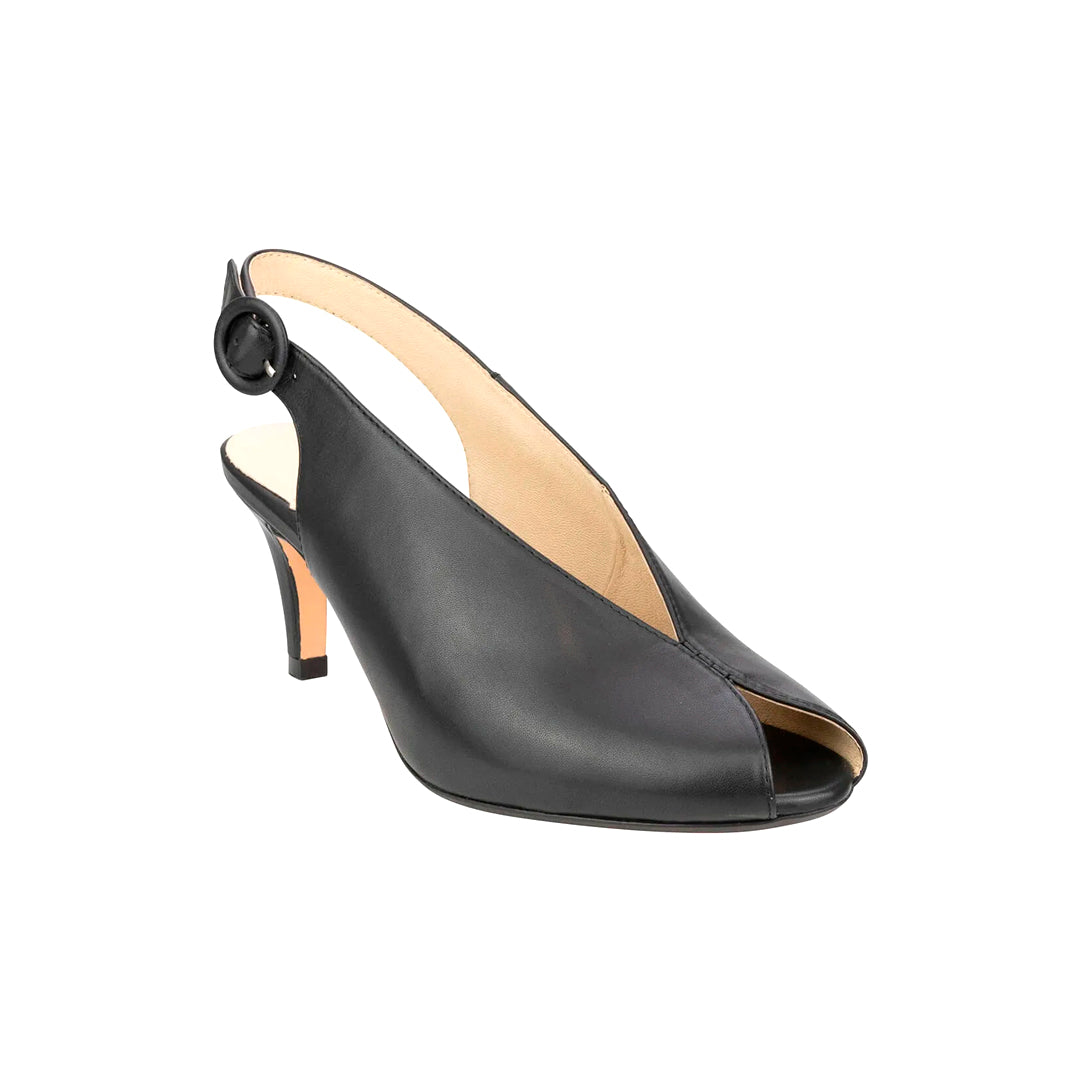 Prise  Peep Toe Slingback Heel Black