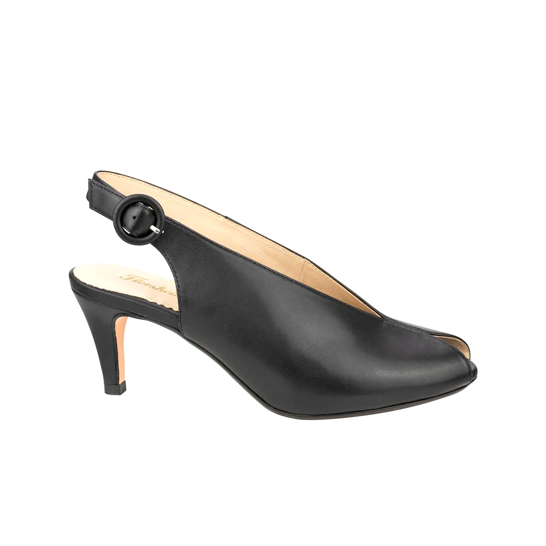 Prise  Peep Toe Slingback Heel Black