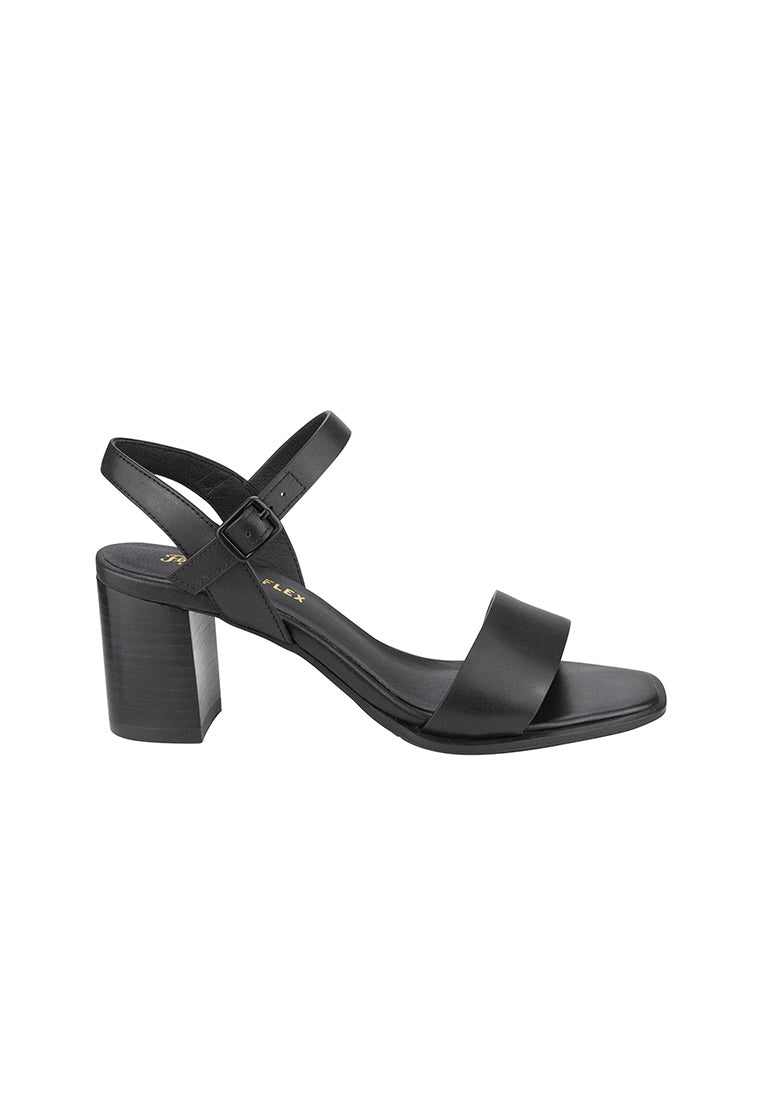 TARA Open Toe Block Heel Black