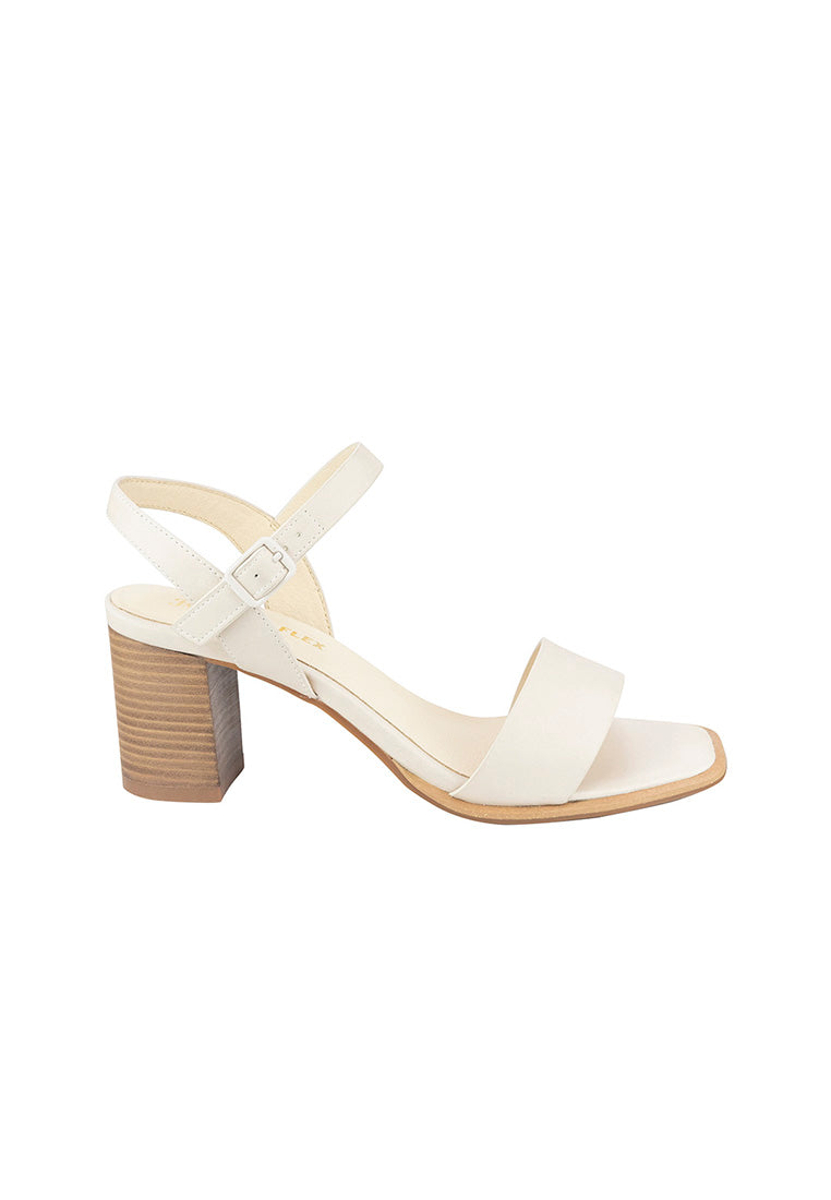TARA Open Toe Block Heel Bone