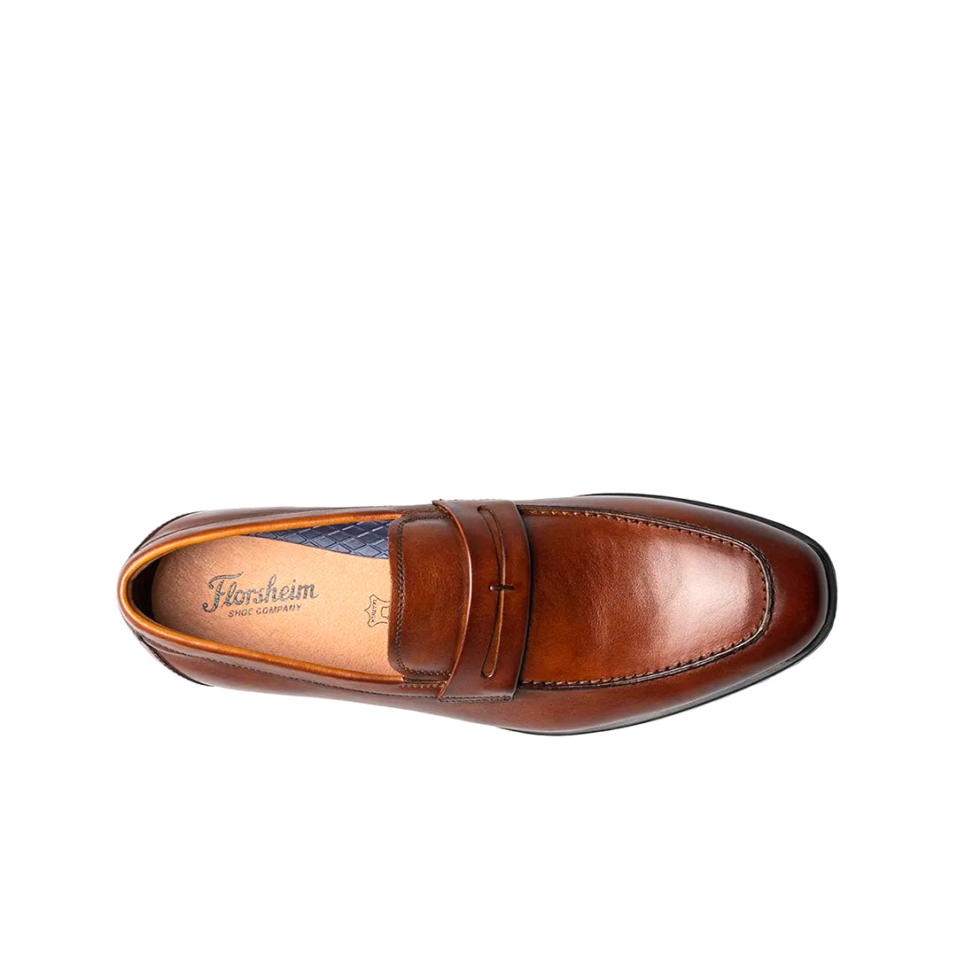 ZAFFIRO Men's Moc Toe Penny Loafer Cognac