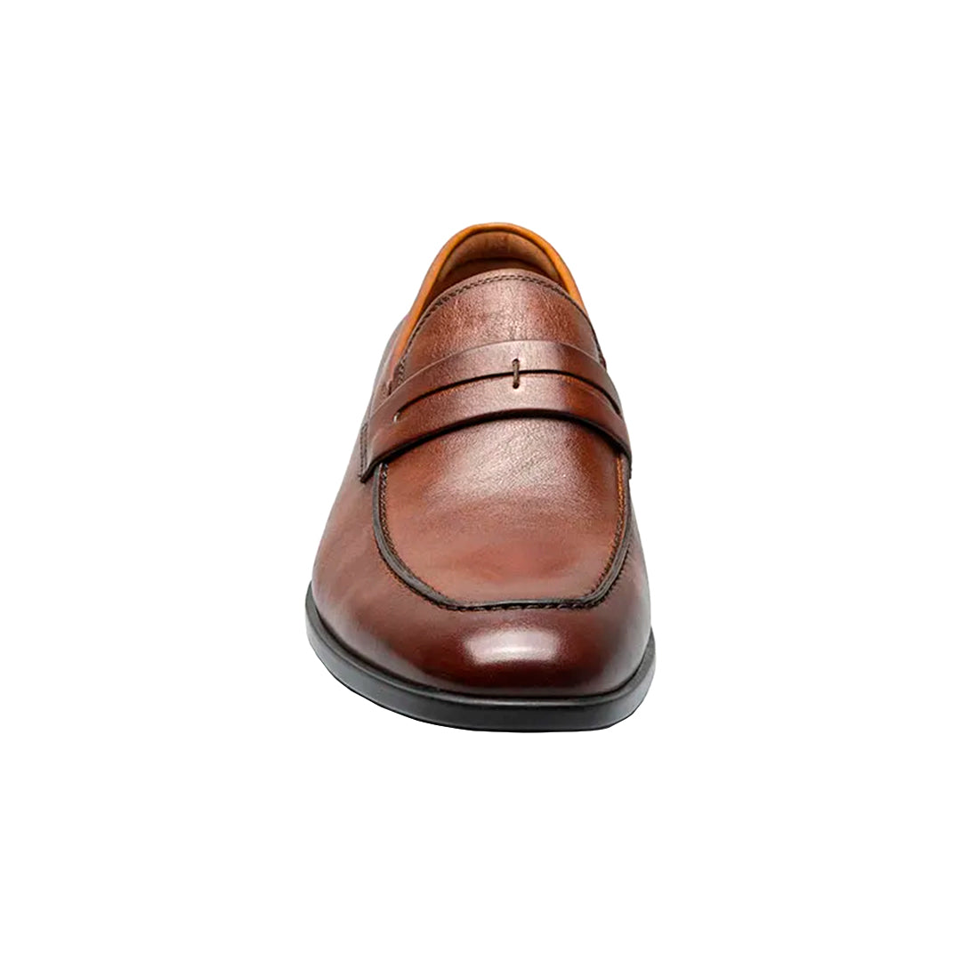 ZAFFIRO Men's Moc Toe Penny Loafer Cognac