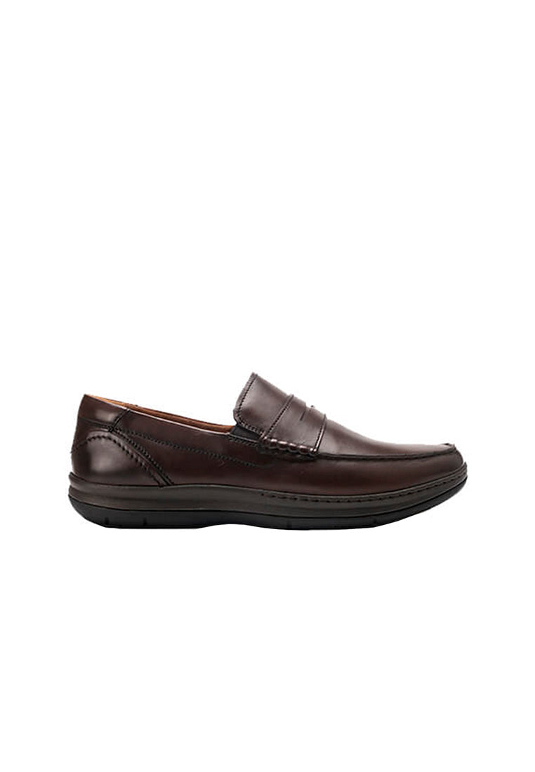 BROWN Men's Brown Central Moc Toe Penny Loafer