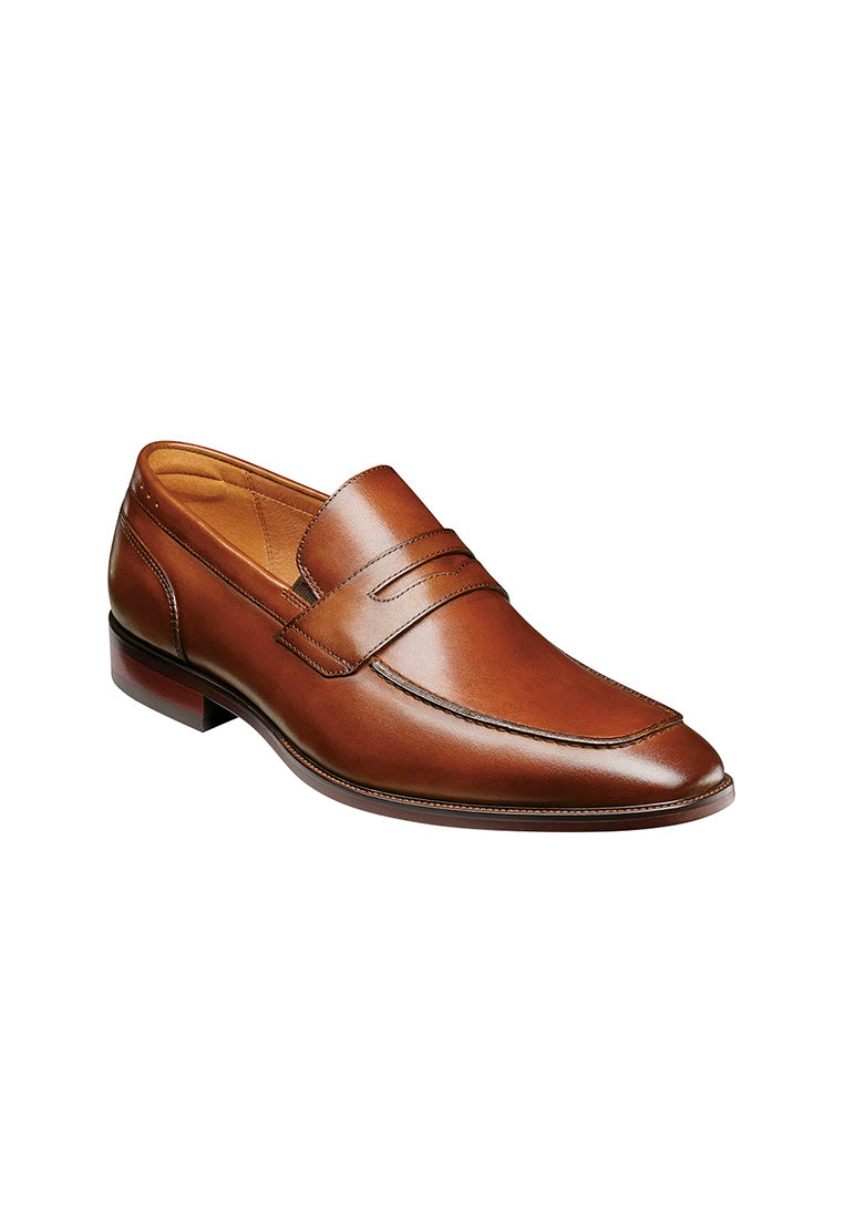 SORRENTO Men's Moc Toe Penny Loafer Cognac