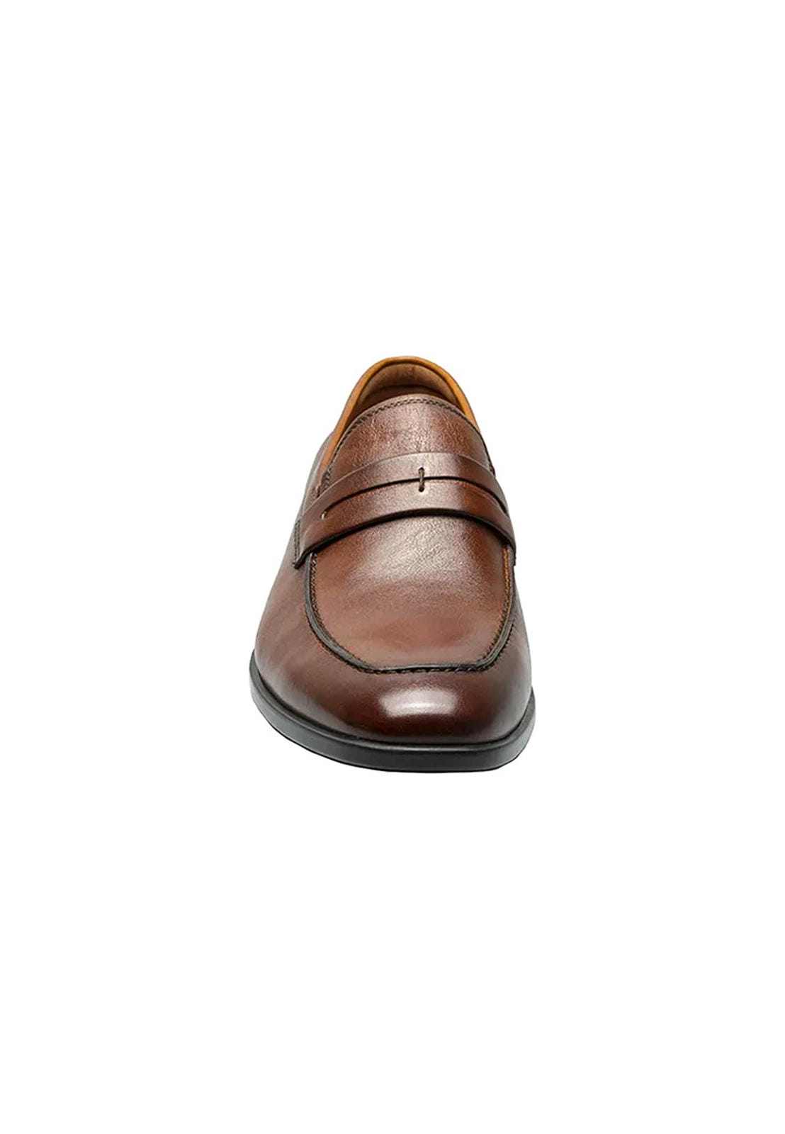 ZAFFIRO Men's Moc Toe Penny Loafer Cognac