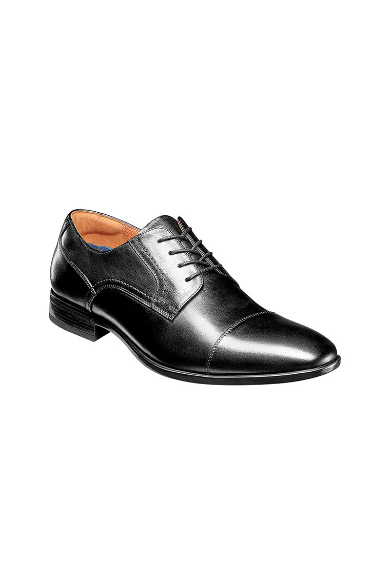 ZAFFIRO Men's Cap Toe Lace Up Black