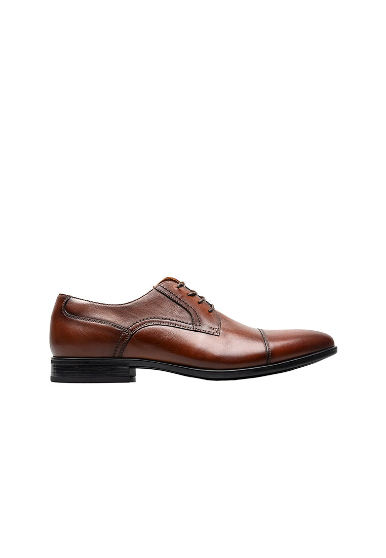 ZAFFIRO Men's Cap Toe Lace Up Cognac