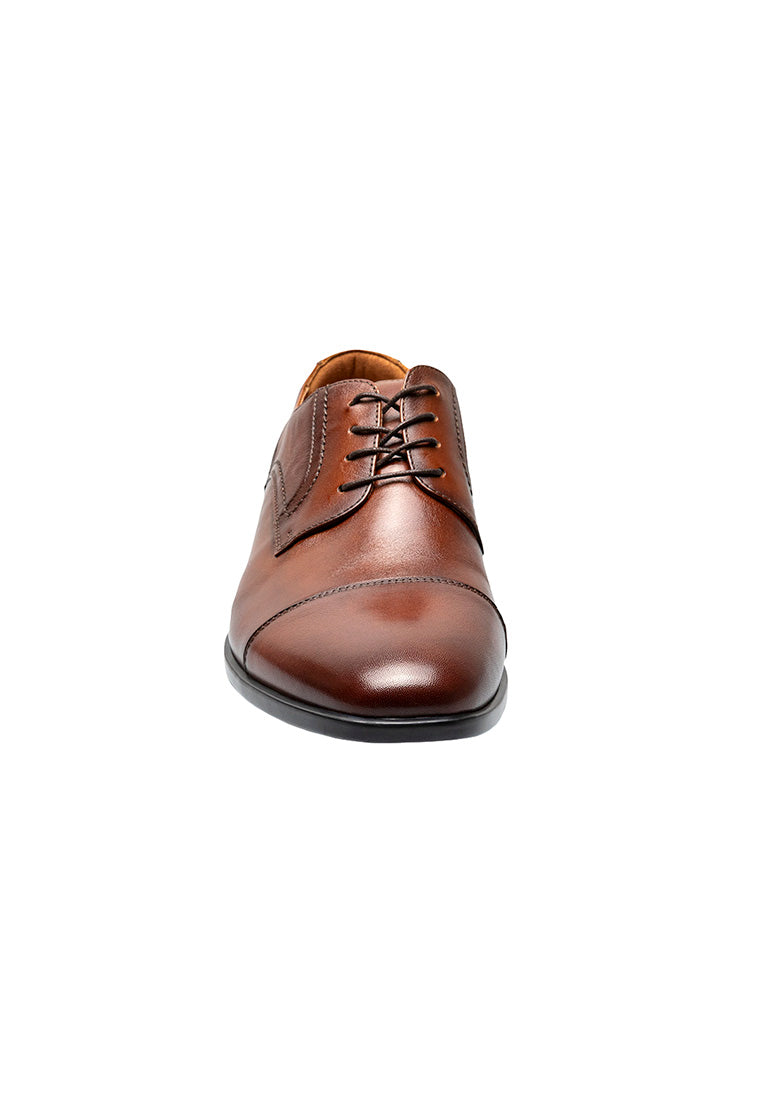 ZAFFIRO Men's Cap Toe Lace Up Cognac